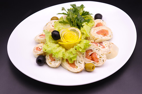 Блинчики с семгой